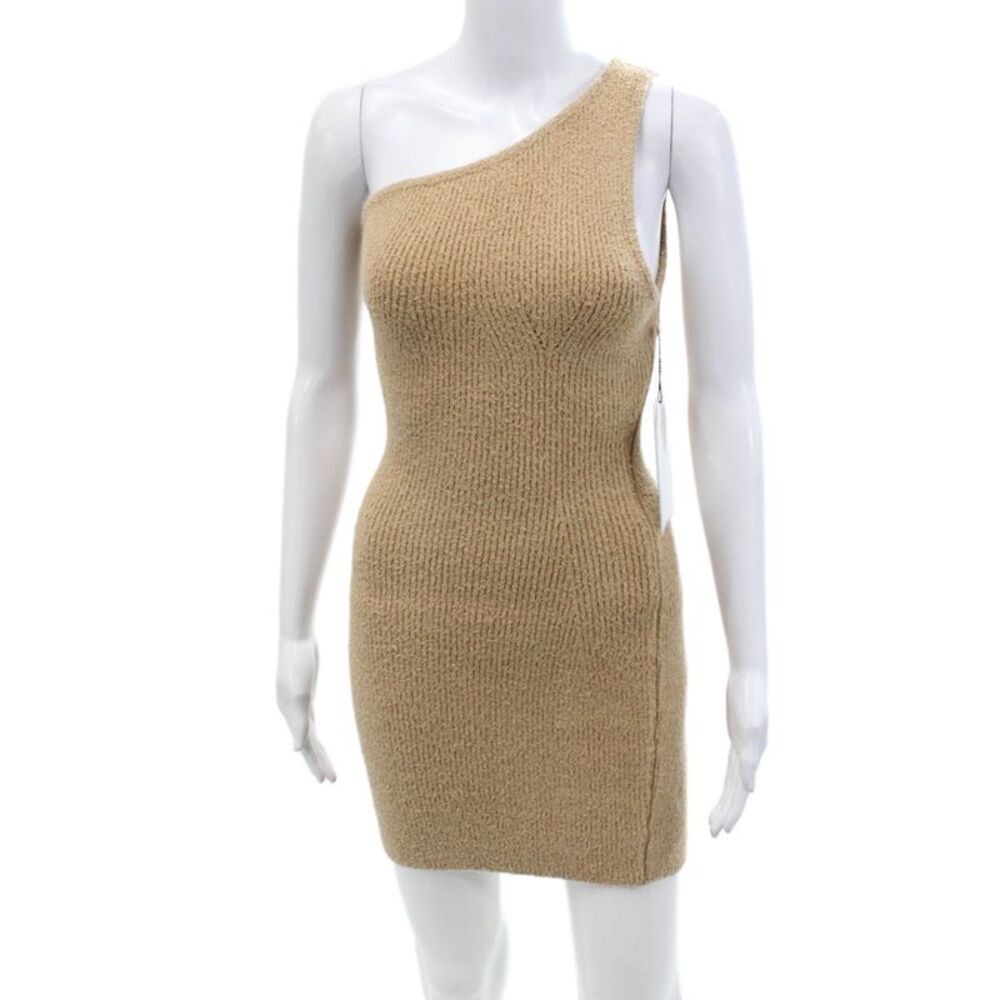 WARDROBE.NYC Womens HB Mini Dress - Beige Size L